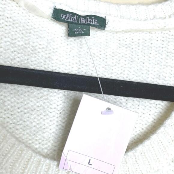 Wild Fable Ruffled Sweater, Cream Color, Cozy, Coquette - Picture 5 of 7